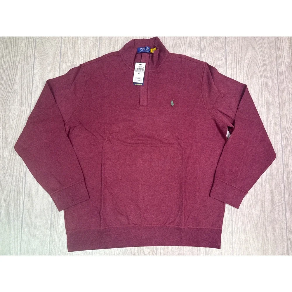 Polo Ralph Lauren Quarter Zip Pullover In Classic Red Size XL New With Tags